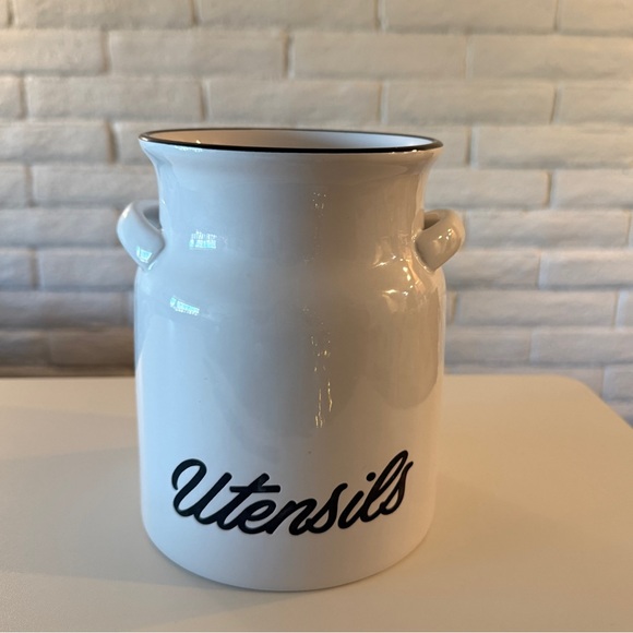 Other - Utensil Holder - White Ceramic